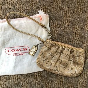 Coach Signature Gold Wristlet